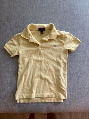 Polo by Ralph Lauren Pale Yellow Kids Polo Shirt with Embroidered Pony
